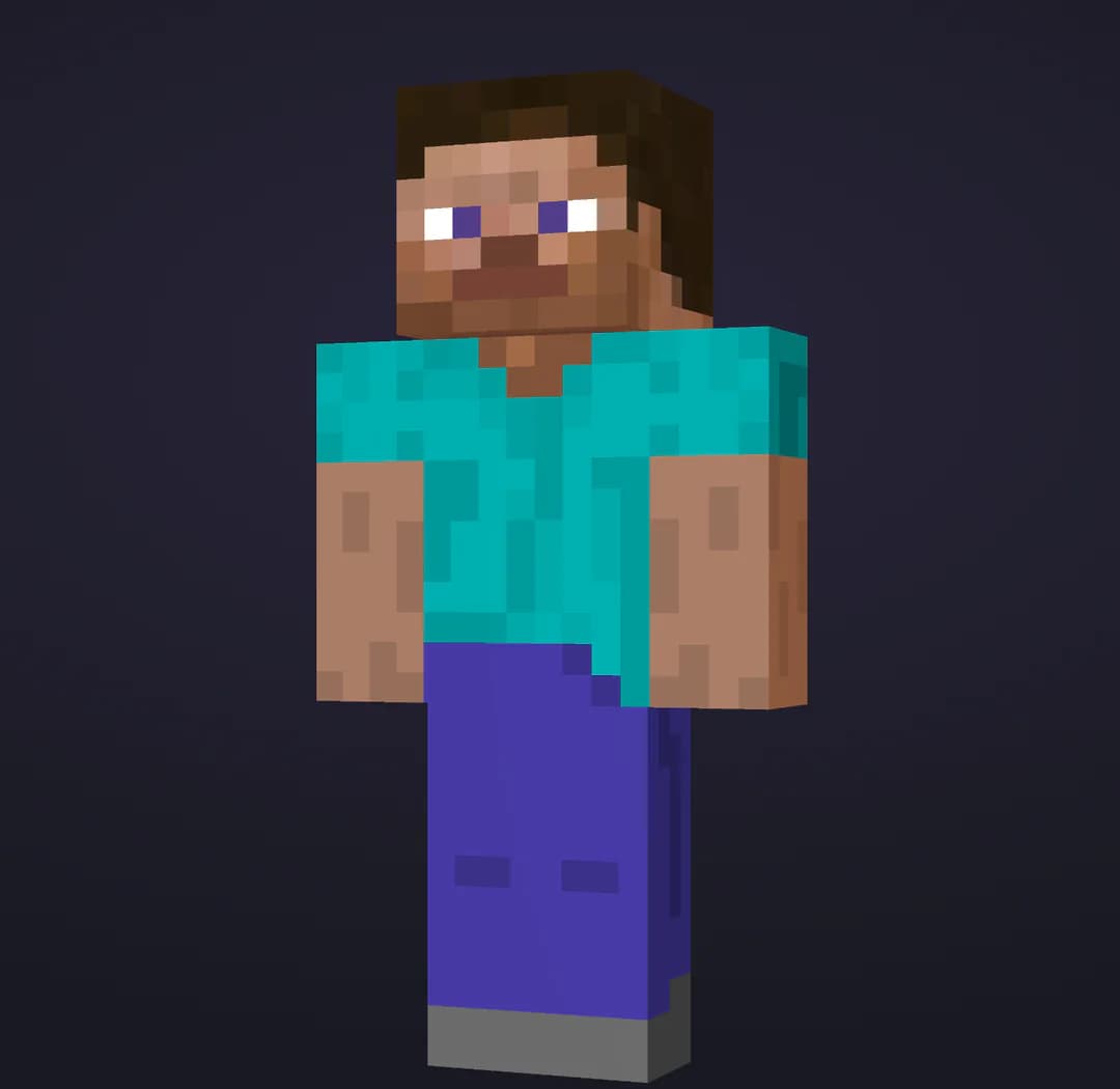 A Minecraft skin on Skin Studio's 3D model.